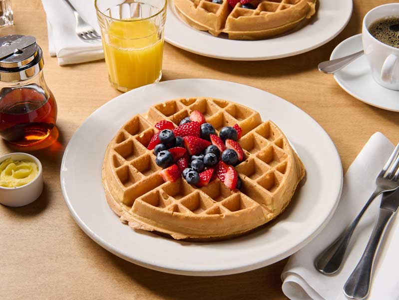 Golden Waffle with Fresh Fruit