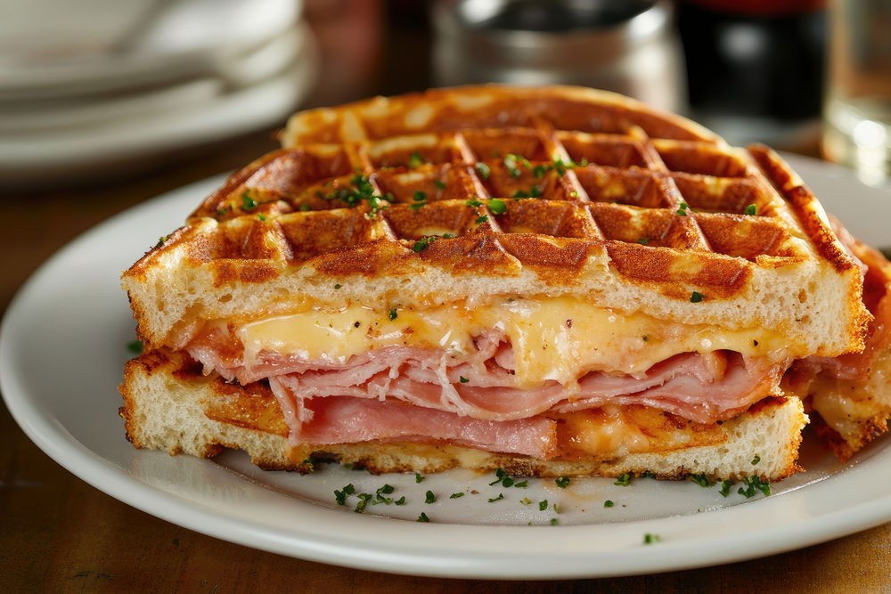 Ham & Cheese Waffle Melt